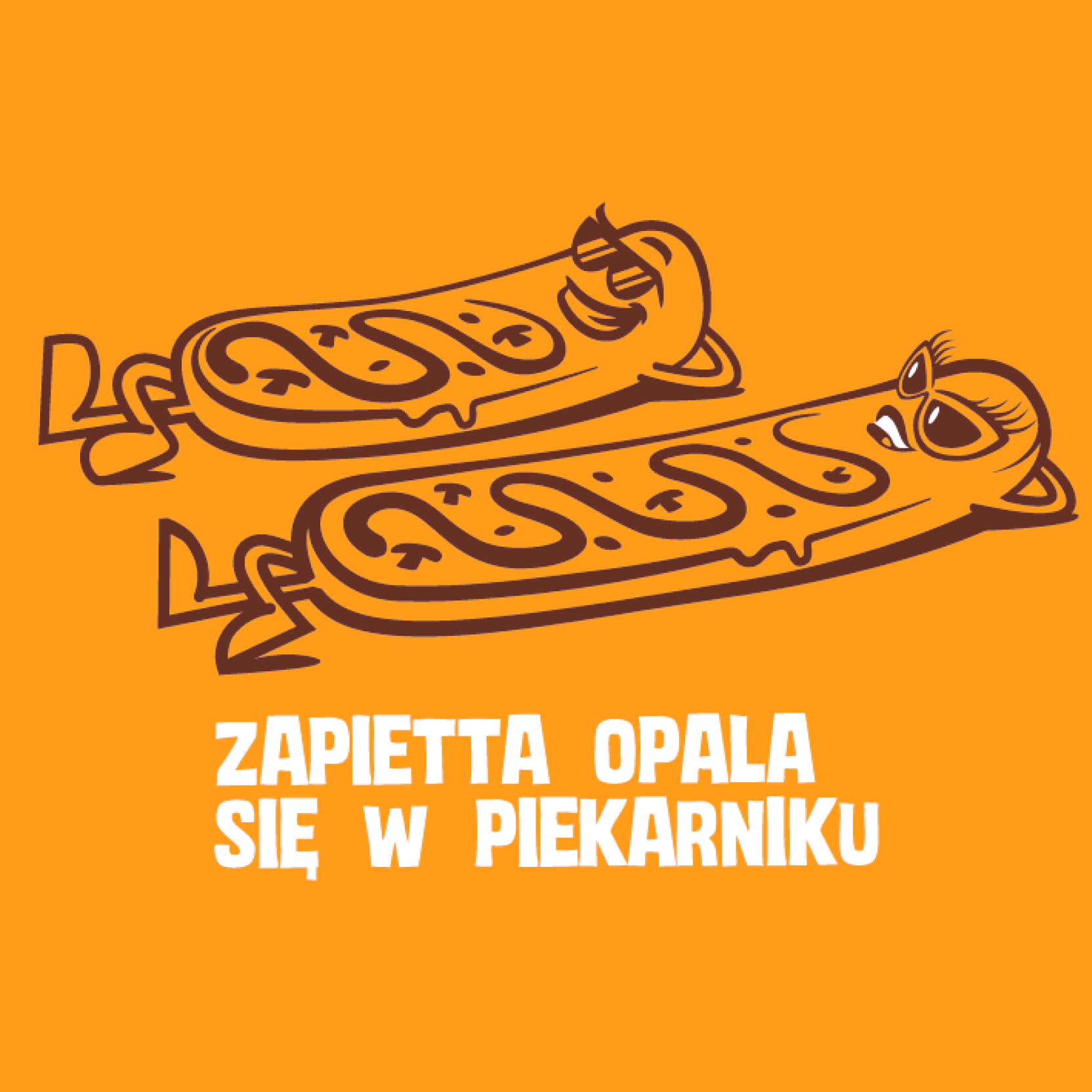 ZAPIETTA — ilustracja z hasłem „Zapietta opala się w piekarniku”